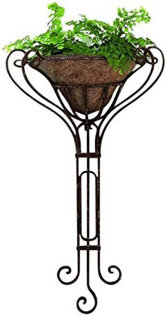 MY SWANKY HOME Tall Iron Wall Mounted Planter Outdoor Garden Scroll Metal Antique Style Open
