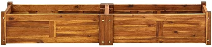 vidaXL 5 x 1ft Garden Raised Bed, Solid Acacia Wood Planter Box for Flowers, Vegetables, Herbs - Wooden Elevated Flower Bed for Outdoor/Indoor, Backyard, Patio Use - Natural Brown