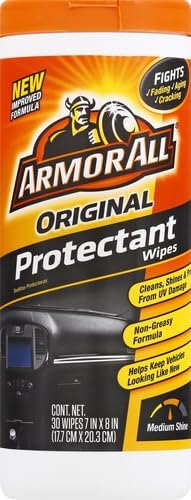 Armor All Original Protectant Wipes,Car Interior Cleaner Wipes with UV Protection to Fight Cracking & Fading,30 Count (Pack of 4)