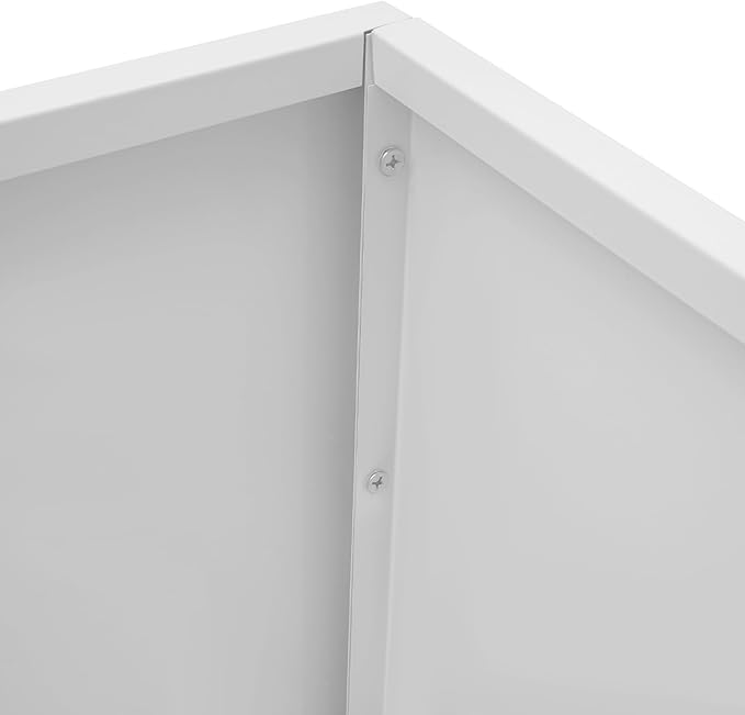 DYNAMI Square Planter Box,24x24x24in Steel Metal Planters Large Cube Plant Pot for Outdoors,Modern Heavy Duty Flower Pot for Patio, Deck, Yard, Garden (White, 24in)