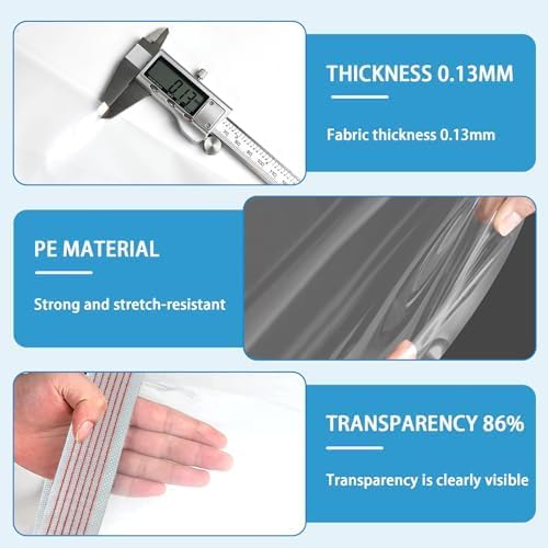 Clear Tarps Heavy Duty Waterproof 12x12FT,Clear Plastic Tarp with Grommets,Transparent PVC Vinyl Tarpaulin for Outdoor,Plant,Garden,Chicken Coop,Patio,Cat Litter