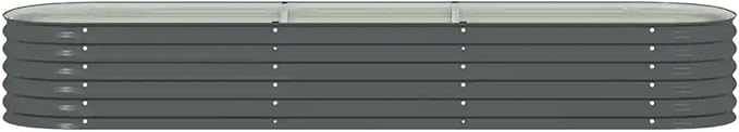 Zateety 10.5ft x 2.6ft Large Metal Raised Garden Bed, Anthracite Grey Galvanized Steel Planter Box, Outdoor Square Gardening Bed for Vegetables, Flowers & Herb Garden (17.3" Deep)