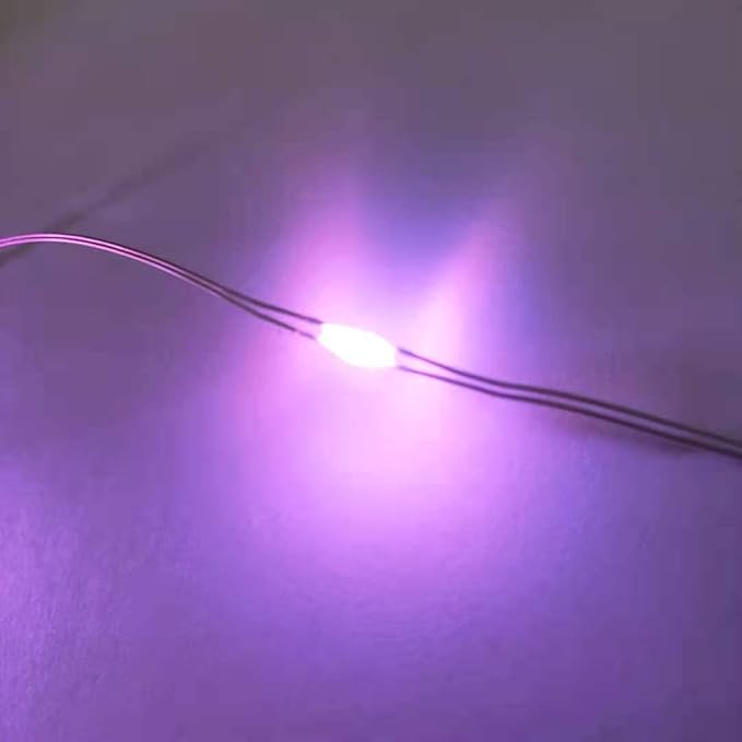 2 Pack Battery Operated Mini Lights,Indoor Led Fairy Lights with Timer 6 Hours on/18 Hours off for Wedding Party Decorations,50 Count Leds,18 Feet Silver Wire (Pink)