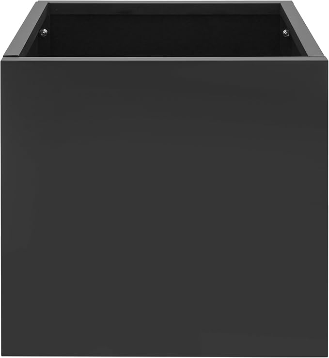 REBaiYU Steel Metal Square Planter Box for Indoor Outdoor, 20/24Inch Modern Flower Pots Tall Cube Planters with Large Opening Design for Plants, Flowers, Garden (Black, 24Inch)