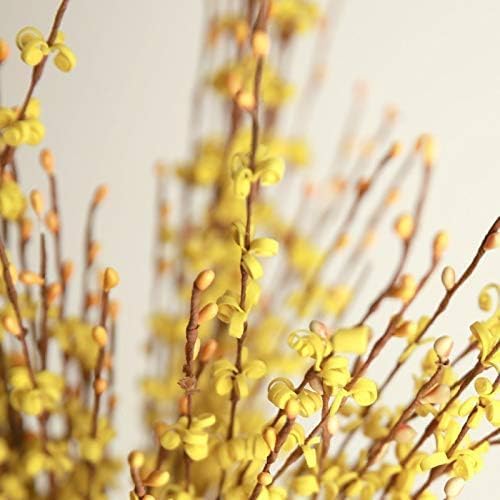 5 Pcs 29.5" Long Jasmine Artificial Yellow Flowers Fake Jasmine Flowers Bouquet Fall Stems for Vases Home Office DIY Floral Art Wedding Party Dried Fall Branches