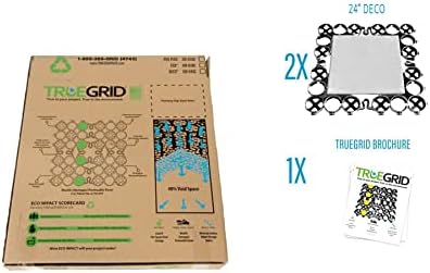 TRUEGRID | Deco Permeable Pavers | Designed as Outdoor Pavers for The Driveway, Garden, Patio, or as Stepping Stone Support for Walkways, Poolside, DIY Projects | 1.8" Depth | Sample Pack of 2