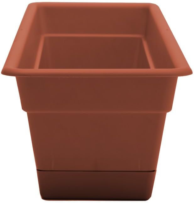 Bloem Dura Cotta Window Box Planter: 30" - Terra Cotta - Large Box with Tray, Weatherproof Resin Box, Removable Tray for Indoor & Outdoor Use, Gardening, 4 Gallon Capacity