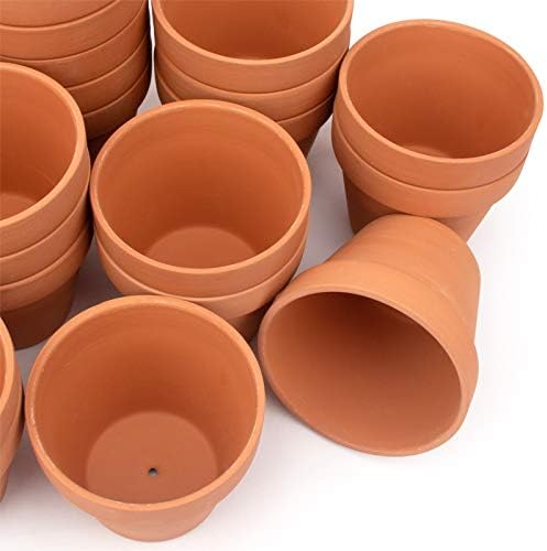 BLQH [26 Pack] 4" Planter Nursery Pots Terracotta Pot Clay Ceramic Pottery Cactus Pot Flower Succulent Garden Pots
