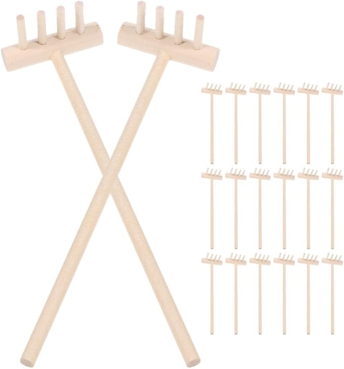 TOPPERFUN 20Pcs Mini Zen Garden Rake Tools Bamboo Sand Rakes for Meditation Desk Dollhouse Accessories and Sand Tray Decoration