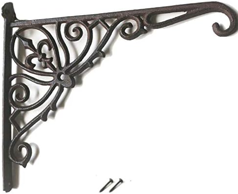 realideas Cast Iron Hanging Plants Bracket, Heavy Duty 12" Indoor Outdoor Durable Wall Planter Hooks for Flower Pots Basket Bird Feeder Wind Chime Lanterms Patio Lawn Garden Hanger Hardware Bracket