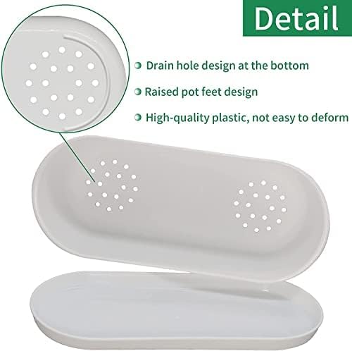 10-Pack White Herb Planter Box with Drip Trays, 8.5 Inch Small Oval Window Planters for Kitchen Sill, Indoor Outdoor, Perfect for Basil, Mint, Succulents, Flowers