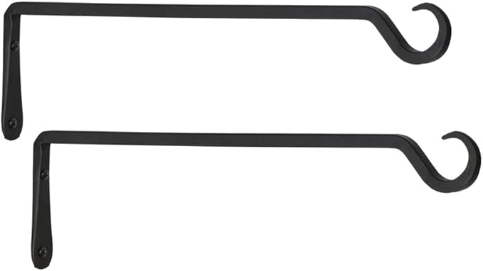 YELOKIE 16inch 2 Pack Plant Hanger, Sturdy Hanging Plant Hangers Outdoor, Bird Feeder Hanger for Bird, Plant Hangers for Planters, Lanterns, Wind Chimes Indoor Outdoor, Upgrade Black