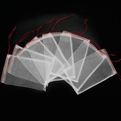 Fruit Protection Bags, 100 Pack 4x6 Inch Garden Netting Pest Barrier, Bug Net Tiny Mesh Bags Drawstring Bird Netting for Garden Plant Seed Fruit Flower Vegetable, Reusable Garden Mesh Netting
