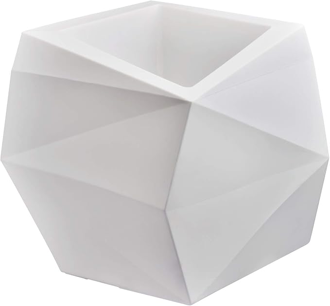 Crescent Garden Modern Geometric Origami Planter, Plant Pot, 26-Inch (Alpine White)