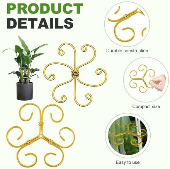 Plant Support Stakes,Flower-Shaped Indoor Plant Trellis,3 Pcs Reusable Plant Holder Stabilizer,Durable Plastic Climbing Plant Support Rings for Potted Plants,Vines,and Growing Support