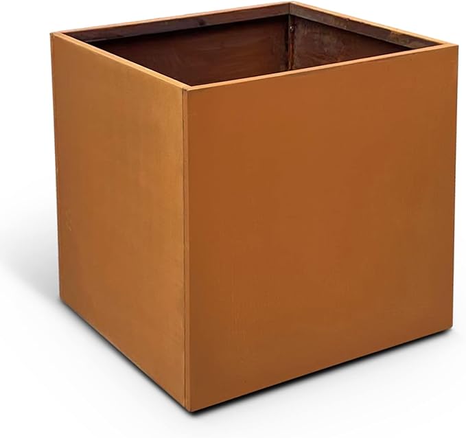 GZGNEEVL Corten Steel Planter Box Metal Square Planters Steel Large Planter Outdoor Tall Plant Durable Antique Detached for Commercial Residential Patio Deck and Backyard 26 Inch