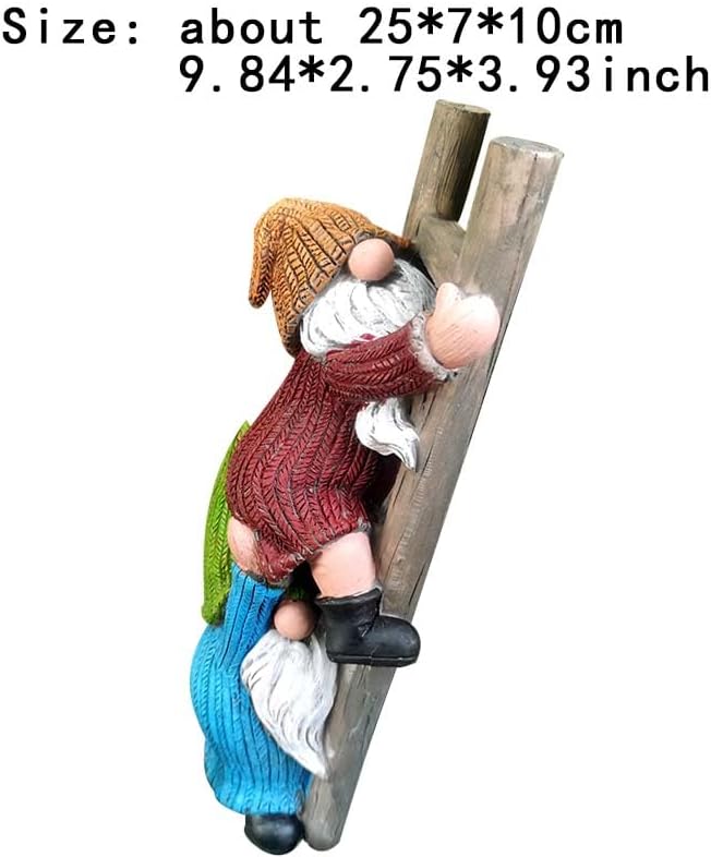 Climbing Ladder Gnomes Tree Faces Decor Outdoor for Yard Cute Gnome Garden Statue Art Resin Dwarf Sculpture for Yard Outdoor Decoration Ornaments