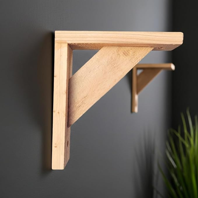 Set of 2 Cedar Window Box Support Brackets 6 in x 6 in – Wooden Brackets for Window & Railing Planter Boxes, Indoor or Outdoor Use, Made in USA