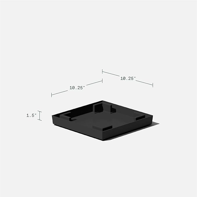 Veradek V-Resin Indoor/Outdoor Taper Planter (Black, 30 inch - 2 Pack with 2 Saucer Trays)
