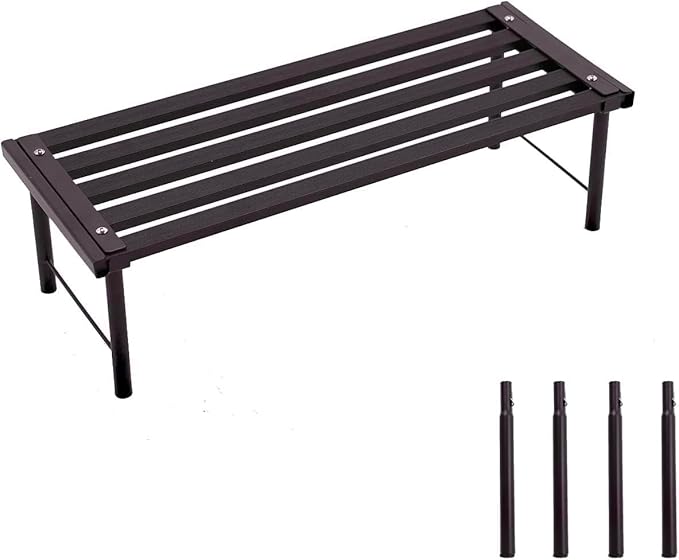 OUTEROOM Metal Plant Stand, Rust-proof Aluminum Flower Pot Stand, Plants Display Stands Decoration Racks for Living Room Balconies and Gardens (60 Ebony)