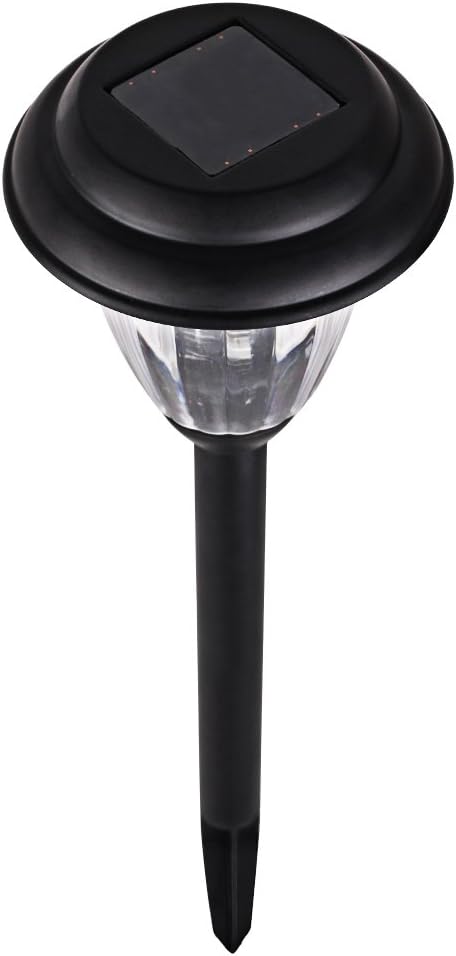 voona Solar Outdoor Pathway Lights Matt Black Stainless Steel Painted LED Lights for Garden Landscape Path Yard Driveway (black-8pack)