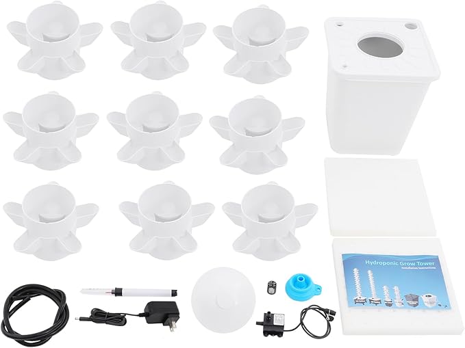 Hydroponic Growing System, 45-Plant Vegetable Planter Tower Outdoor Indoor Garden Vertical Planter Germination Kit with Water Pump & Intelligent Water Circulation for Gardening Lover
