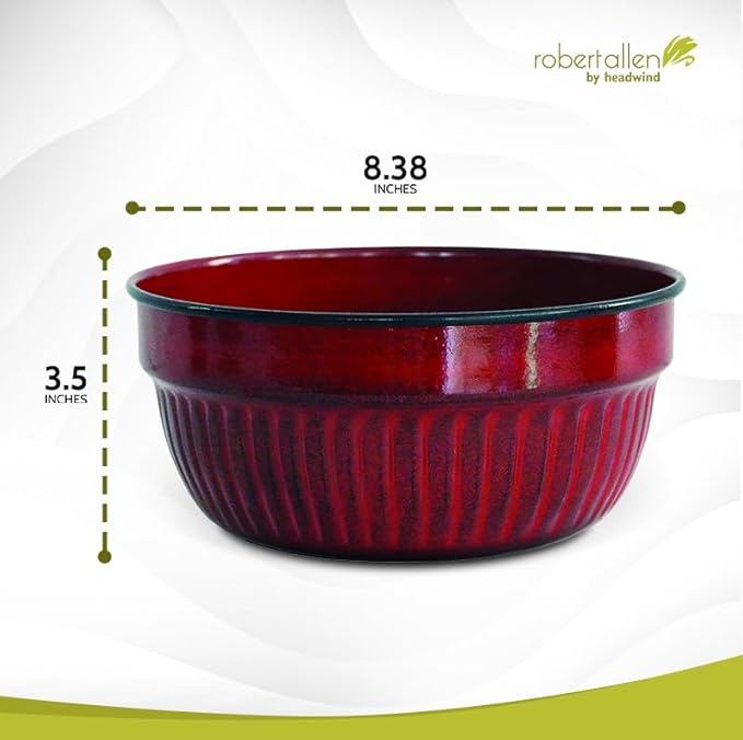 Headwind Glazed Ironstone Boutique Collection Cascade Bowl Plant Pot – Sangria Color 8 Inch Pot for Indoor Plants - Planters for Indoor Plants - Ideal Succulent Planters by Robert Allen