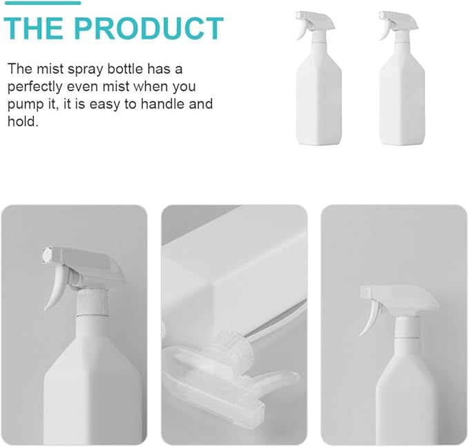 2Pcs Fine Mist Spray Bottles for Hair Humidification and Indoor Plant Watering Portable Plastic Sprayers for Home Gardening and Cleaning Use