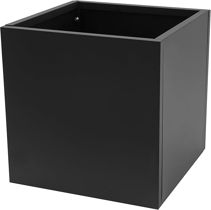 Steel Planter Box, 20" x 20" x 20" Square Planter Metal Box Tall Planters Heavy Duty Plant Boxes for Indoor Outdoor Tall Plants, Flowers or Shrubs (Black, 20" x 20" x 20")