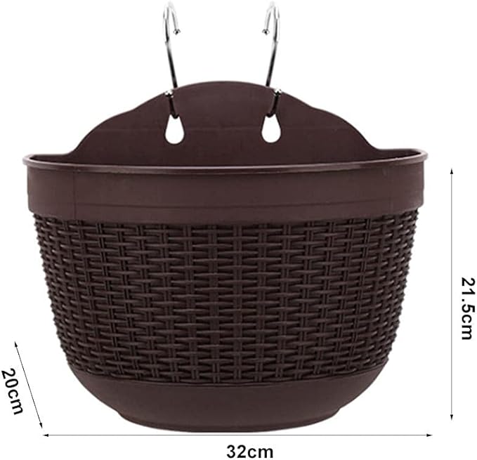Rattan Flower Pot Wall Hanging Plant Pot Storage Basket for Indoor Outdoor Decor