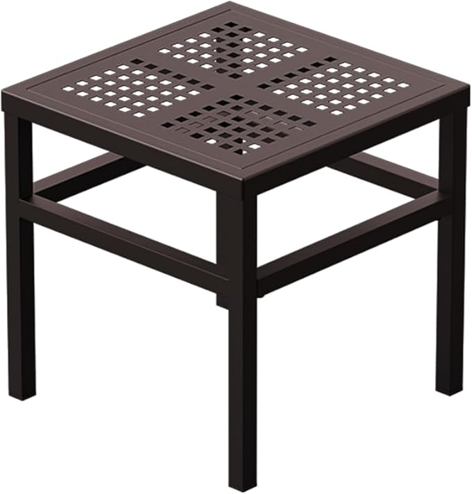 DHYGOTFUR Plant Stand - Indoor/Outdoor Extra-Sturdy Aluminum Plant Stand – Ideal for Patios, Gardens, Living Room Decoration（Brown）