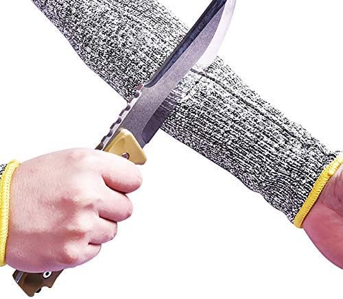 CAWANFLY Protective Arm Sleeves, Cut Heat Resistant Arm Protectors Anti Abrasion Safety Armband for Garden Kitchen Work 1 Pair (Gray)