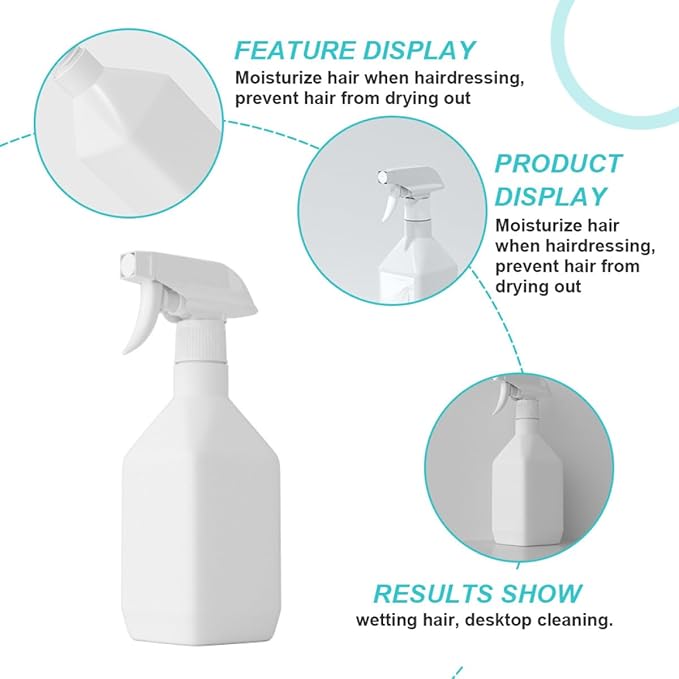 2Pcs Fine Mist Spray Bottles for Hair Humidification and Indoor Plant Watering Portable Plastic Sprayers for Home Gardening and Cleaning Use