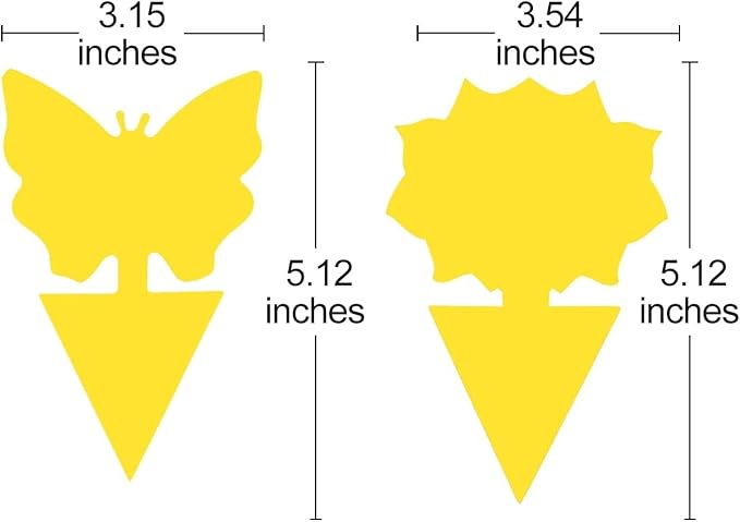 100 Pcs Sticky Traps for gnat, Yellow Stick Traps for Plants, Fungus gnat Trap Double Side with Shovel, Indoor Safe for Gnat, Fruit Fly, White Fly, Aphid, Leaf Miner