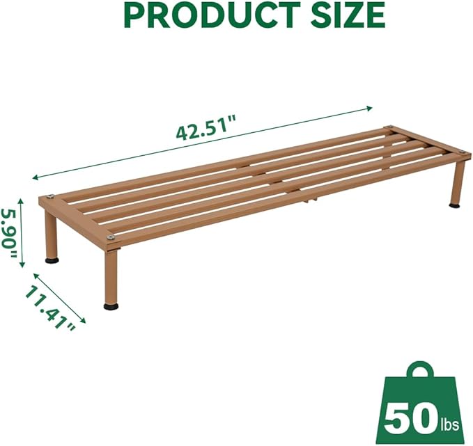 MultirackX Metal Plant Stand, Rust-proof Aluminum Display Rack, Plants Display Stands Decoration Racks for Living Room Garden Balcony Patio (Wood Color, 42.5Inch Low Leg)