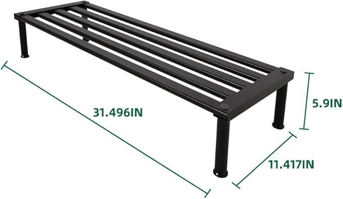 MultirackX Metal Plant Stand, Rust-proof Aluminum Display Rack, Plants Display Stands Decoration Racks for Living Room Garden Balcony Patio (Ebony, 31.5Inch Low Leg)