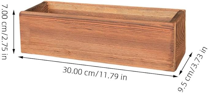Rustic Wooden Flower Planter Box 11.81 Inch Anti-Rotten Cedar Wood Window Box for Gardening Balcony Patio Outdoor Use