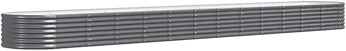 Zateety 16.8ft x 16.8ft Large Metal Raised Garden Bed, Anthracite Grey Galvanized Steel Planter Box, Outdoor Square Gardening Bed for Vegetables, Flowers & Herb Garden (14.2" Deep)