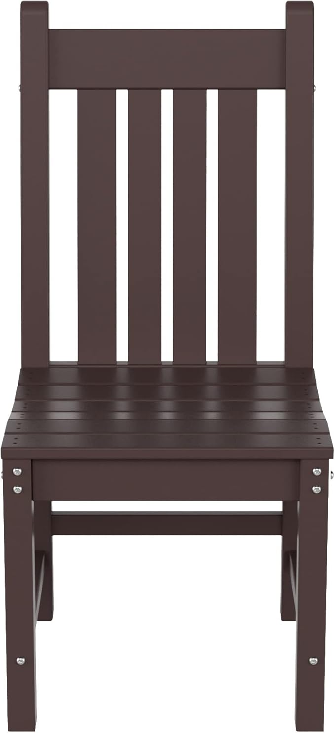WestinTrends Malibu HDPE Outdoor Armless Patio Dining Chair Dark Brown