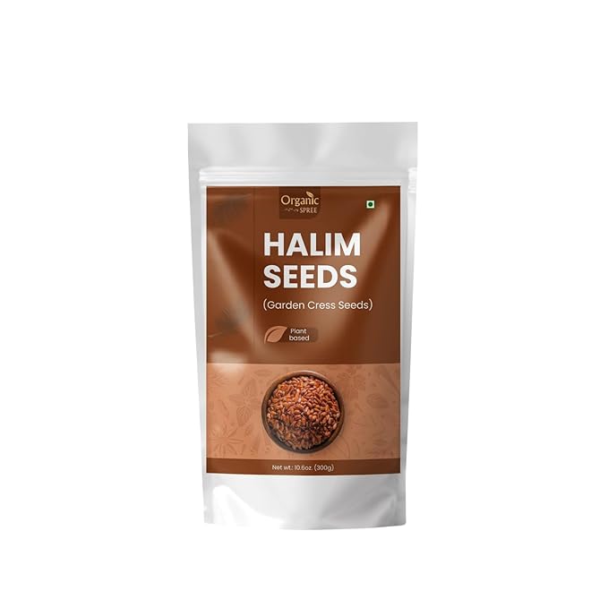Organic Spree Halim Seeds 300gm (10.6oz) | Garden Cress Seeds | Lepidium Sativum | Pure and Natural