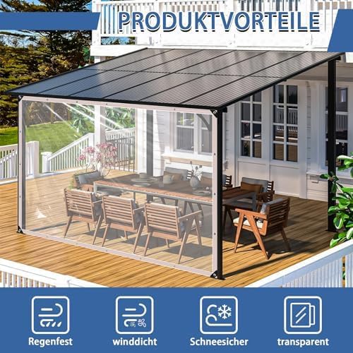 Clear Tarp Waterproof with Grommets 8x10ft-2Piece,Transparent Tarpaulin Large (Small),Heavy Duty PVC Vinyl Tarps Cover for Outdoor/Camping/Plant/Garden/Chicken Coop