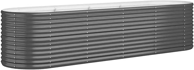 Zateety 9.7ft x 9.7ft Large Metal Raised Garden Bed, Anthracite Grey Galvanized Steel Planter Box,Outdoor Square Gardening Bed for Vegetables, Flowers & Herb Garden (26.8" Deep)