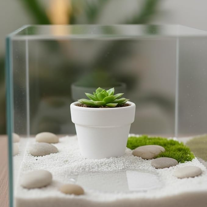 Yuvori 30-Pack Mini White Clay Pots – Small Ceramic Flower Pots for Succulents, Cactus, DIY Crafts, Fairy Garden, School Projects, Mini Planters, Set of 30 (White Clay, 1.2 Inch)