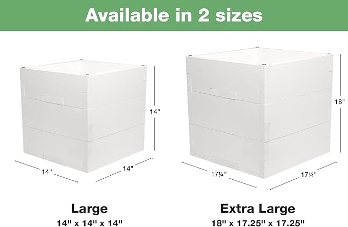 Large Decorative Wooden Planter w/ Universal Pole Support for String Light Poles, Umbrellas, Bird Feeders. Solid Wood Outdoor Garden Patio Box for Plants(Does not include Pole), 14"x14"x14", White