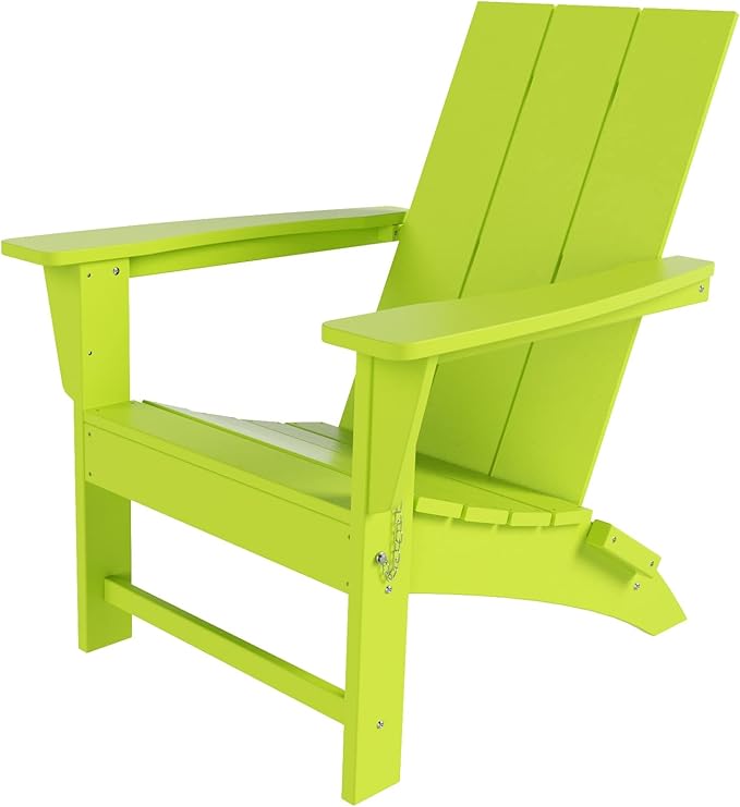 WestinTrends Ashore Modern Outdoor Folding Adirondack Chair, Lime