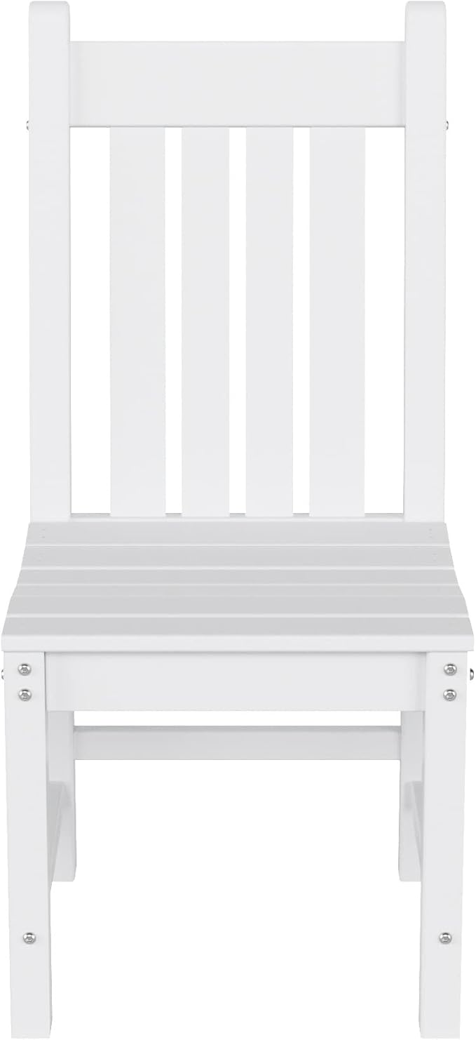 WestinTrends Malibu HDPE Outdoor Armless Patio Dining Chair White