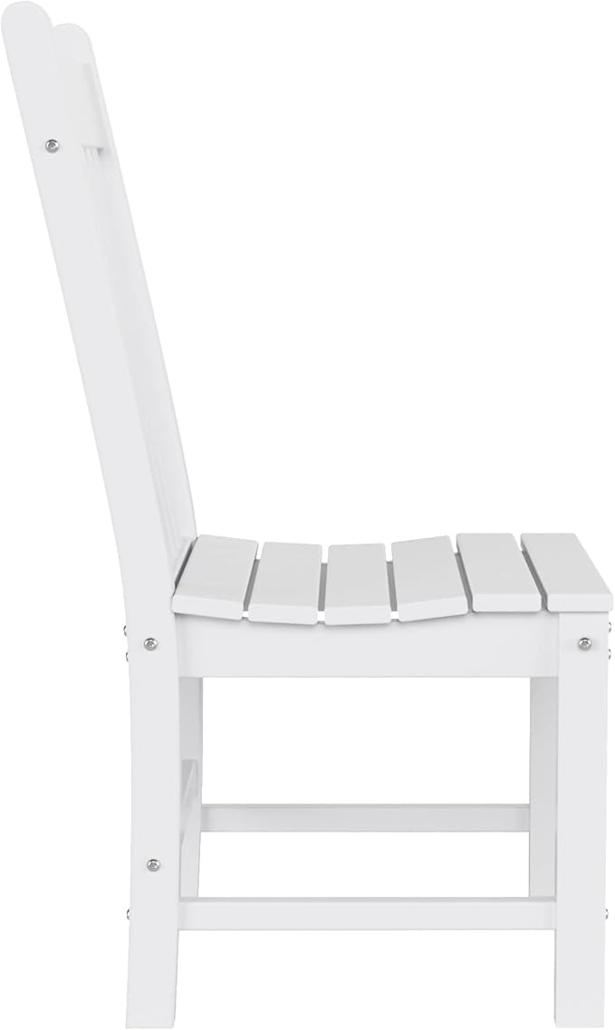 WestinTrends Malibu HDPE Outdoor Armless Patio Dining Chair White