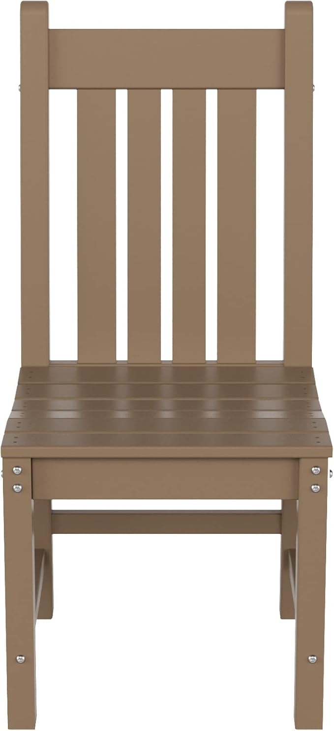 WestinTrends Malibu HDPE Outdoor Armless Patio Dining Chair Weathered Wood