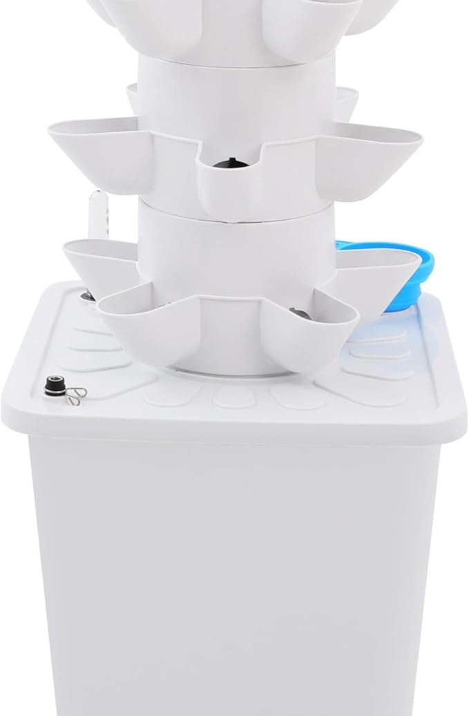 Hydroponic Growing System, 7-Tier 35-Plant Vegetable Planter Tower Outdoor Indoor Garden Vertical Planter Germination Kit with Water Pump & Intelligent Water Circulation for Gardening Lover