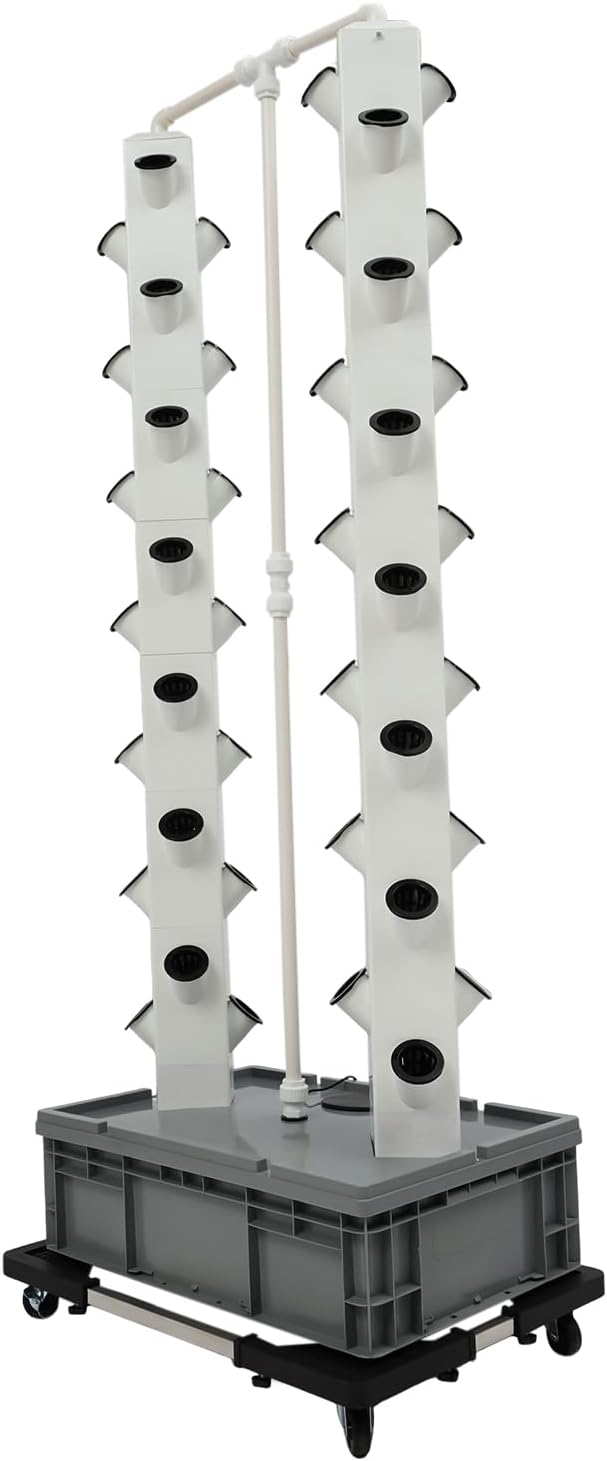Hydroponics Growing System Kit,56 Pods Vertical Indoor Smart Garden Kit, Indoor Herb Garden with Wheels, Plant Germination Kit for Vegetable Fruit (56 Holes)
